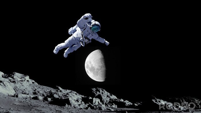 Fotobehang Astronaut met de maan