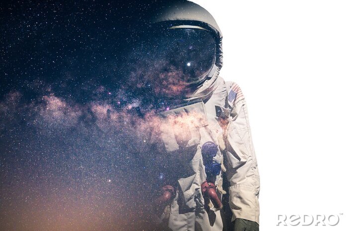 Fotobehang Astronaut met de Melkweg