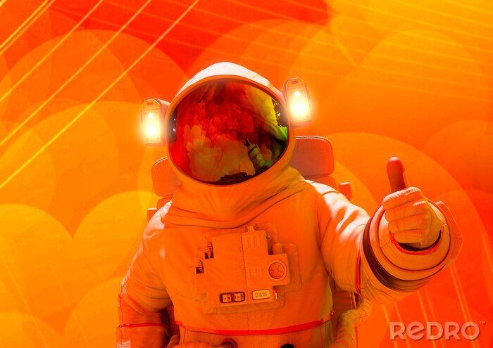 Fotobehang Astronaut met duim omhoog
