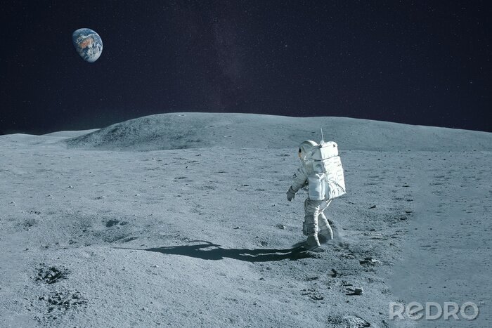 Fotobehang Astronaut op de maan