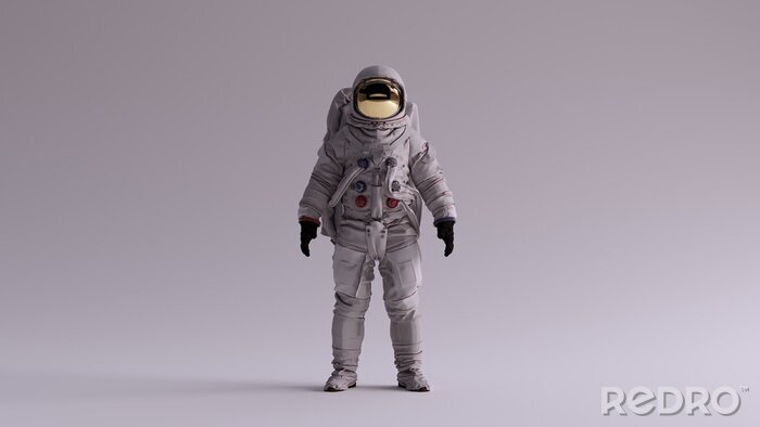 Fotobehang Astronaut op grijze achtergrond