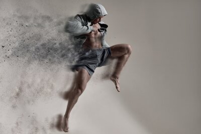 Fotobehang Atletische man springt