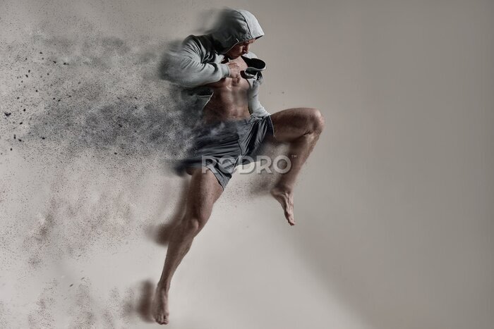 Fotobehang Atletische man springt