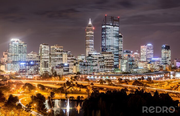 Fotobehang Australië en steden 's nachts