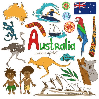 Fotobehang Australië en zijn symbolen