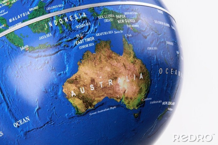 Fotobehang Australië op de globe