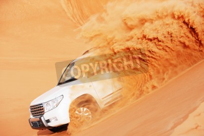 Fotobehang Auto in de woestijn