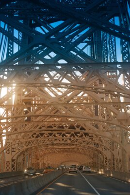 Fotobehang Auto's op de brug in New York