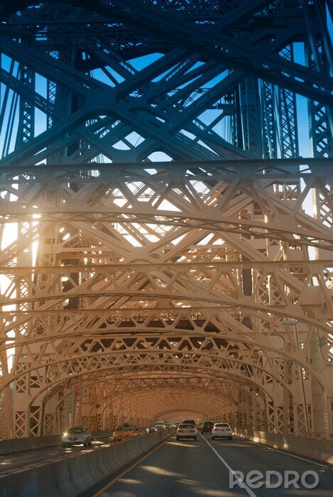 Fotobehang Auto's op de brug in New York