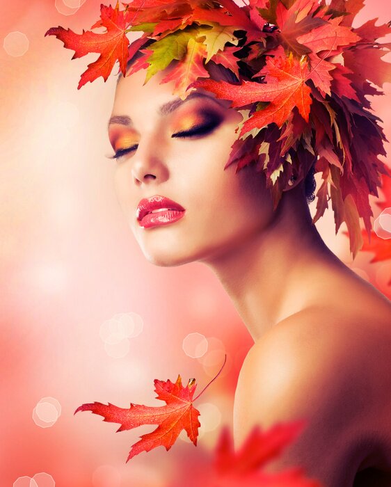 Fotobehang Autumn Beauty Fashion Portret