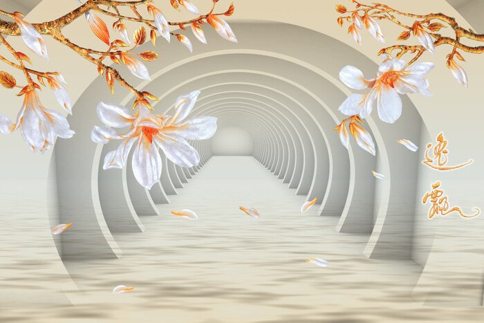 Fotobehang Background with floral design