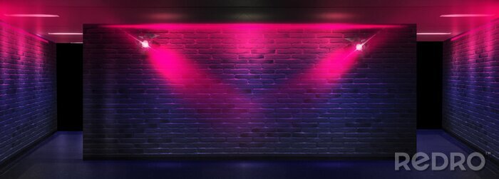 Fotobehang Bakstenen muur in een club