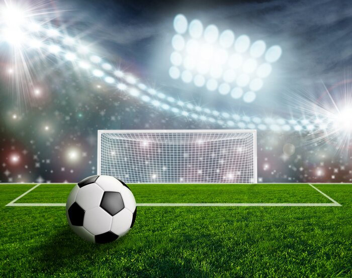 Fotobehang Bal voor het strafschopgebied
