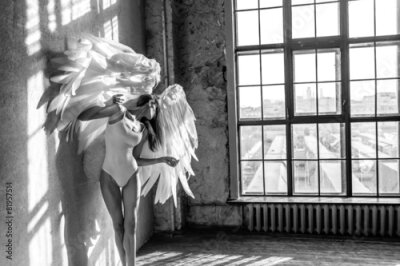 Fotobehang Ballerina met vleugels