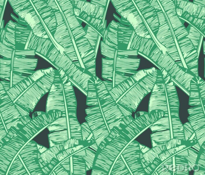 Fotobehang Banana Leafs Pattern