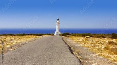 Barbaria cape Formentera vuurtoren met de Middellandse Zee