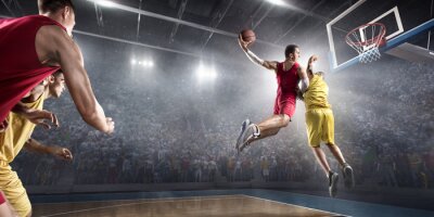 Fotobehang Basketbal in 3D met dunk