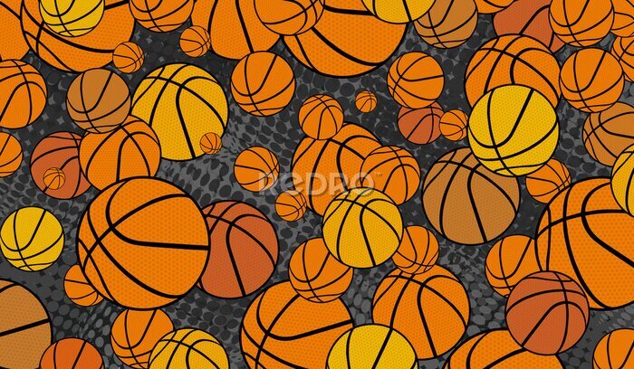 Fotobehang Basketbal in oranje tinten