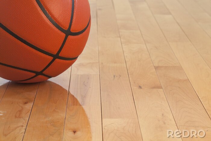Fotobehang Basketbal op de vloer