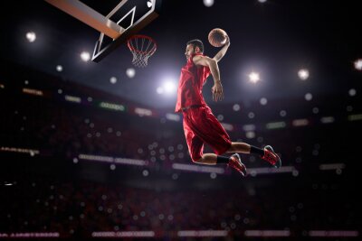 Fotobehang Basketbal speler in vlucht