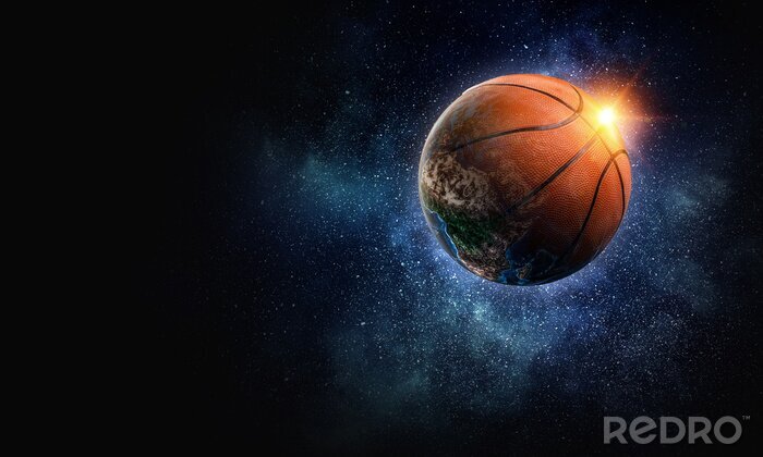 Fotobehang basketbalbal in de ruimte