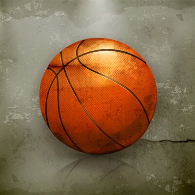 Fotobehang Basketbalbal op een gebarsten oppervlak