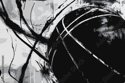 Fotobehang basketball player black and white abstract art
