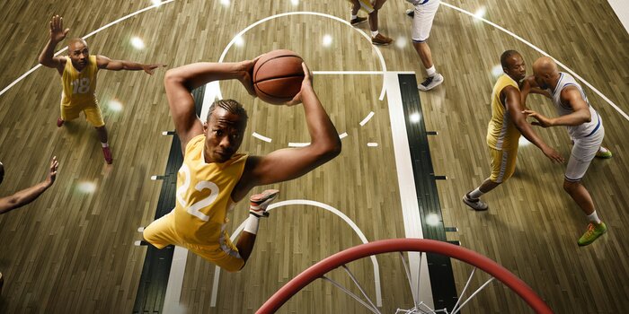 Fotobehang Basketbalteam tijdens de wedstrijd
