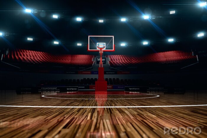 Fotobehang Basketbalveld. Sport arena.