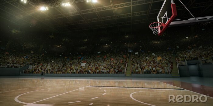 Fotobehang Basketbalveld voor een wedstrijd