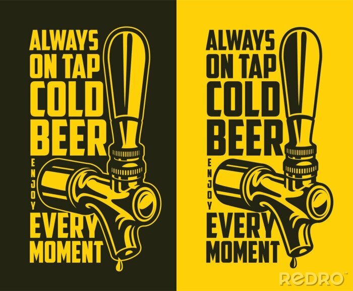 Fotobehang Beer tap with advertising quote