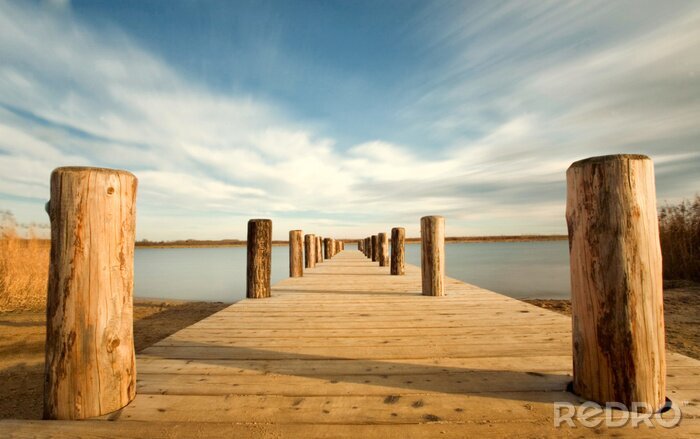 Fotobehang Beige 3D pier