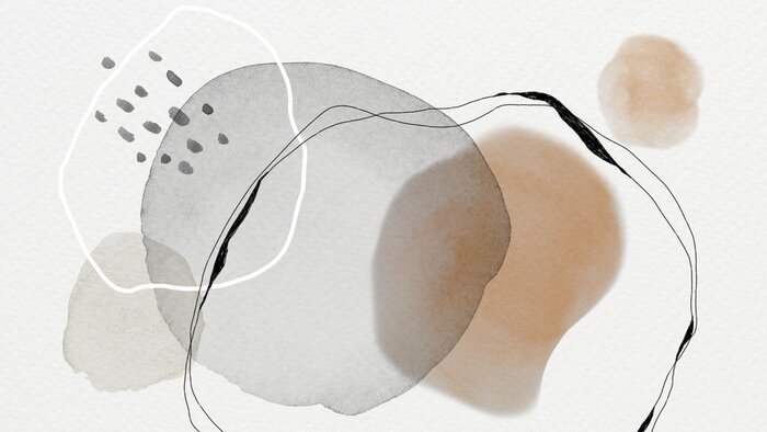 Fotobehang Beige aquarel abstractie