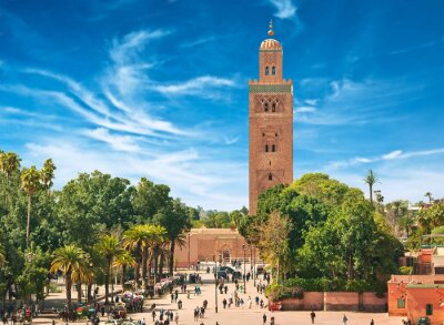Fotobehang Belangrijkste plein van Marrakech in de oude Medina. Marokko.