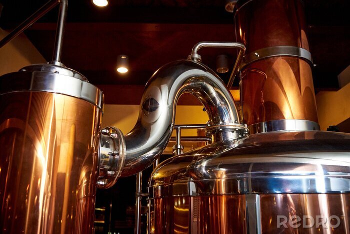 Fotobehang Bereiding van bier in een brouwerij