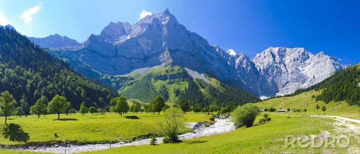 Fotobehang Berglandschap op een zonnige dag