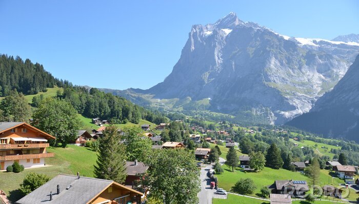 Fotobehang Bergstad landschap