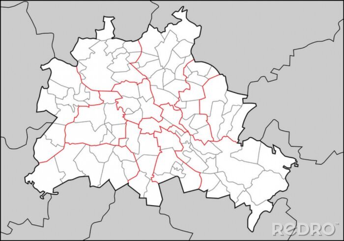Fotobehang Berlijn Bezirke Ortsteile