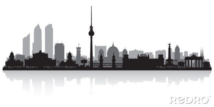 Fotobehang Berlin Germany city skyline silhouette