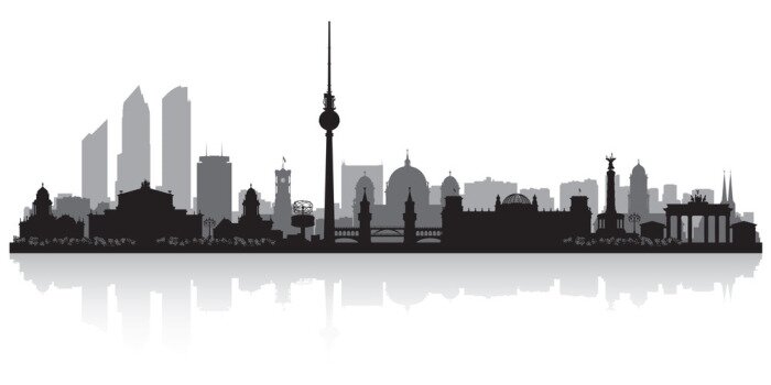 Fotobehang Berlin Germany city skyline silhouette