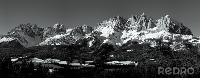 Fotobehang besneeuwde bergen