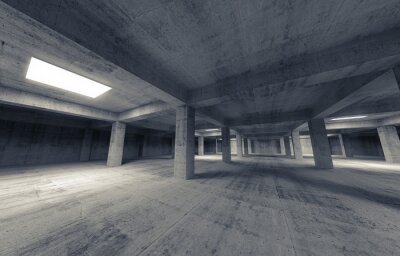 Fotobehang Betonnen garage tunnel