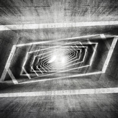 Fotobehang Betonnen retro tunnel