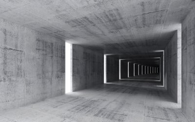Fotobehang Betonnen ruimtelijke tunnel