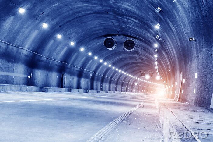 Fotobehang Betonnen tunnel in een buitenwijk