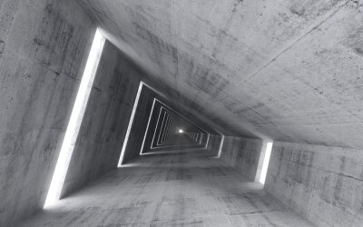 Fotobehang Betonnen tunnel met 3D effect