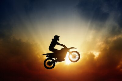 Fotobehang Biker op motor