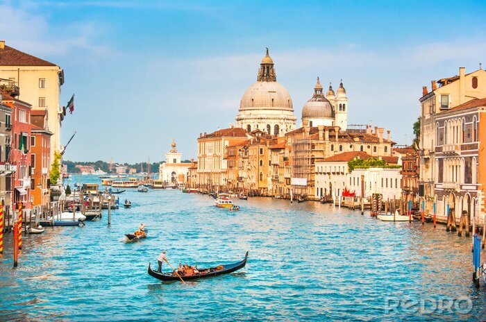 Fotobehang Blauw landschap van Venetië