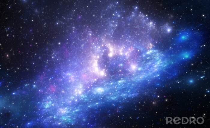 Fotobehang Blauw melkwegstelsel en sterren