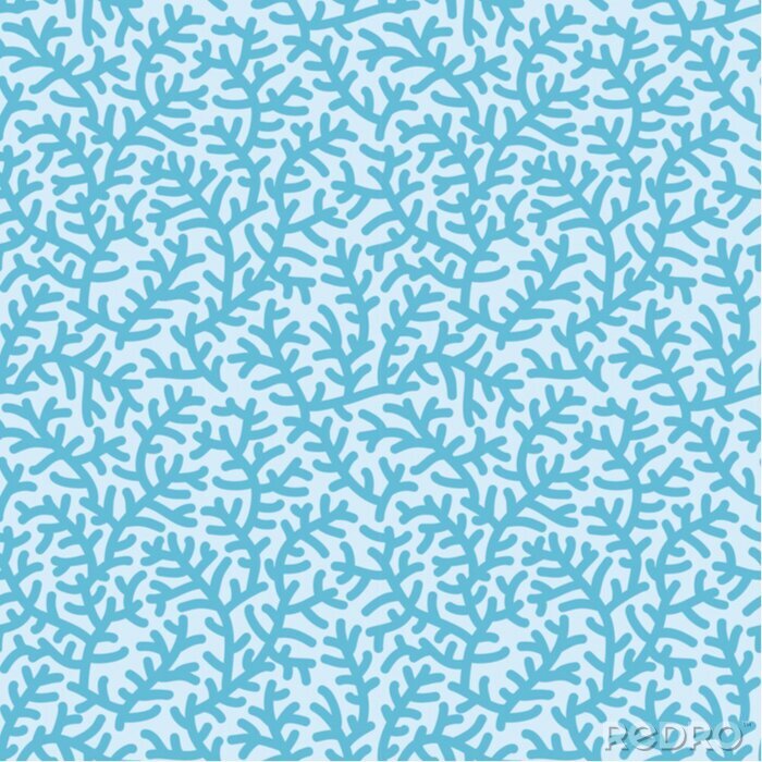 Fotobehang Blauw motief met koraalrif